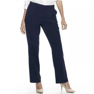 NAPA VALLEY Navy Blue Nylon Blend Career Pants Size 10 Petite Short Business